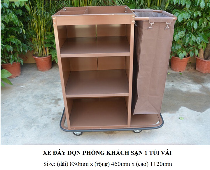 Xe trolley dọn phòng khách sạn 1 túi vải E23-Q