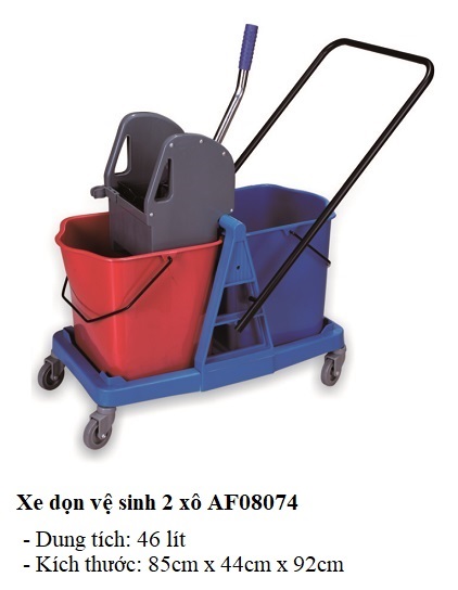 Xe Dọn Vệ Sinh 2 Xô AF08074