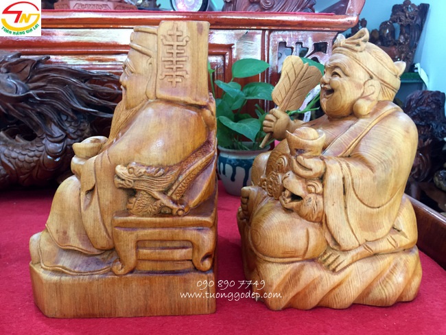 Tượng thần Tài ông Địa bằng gỗ