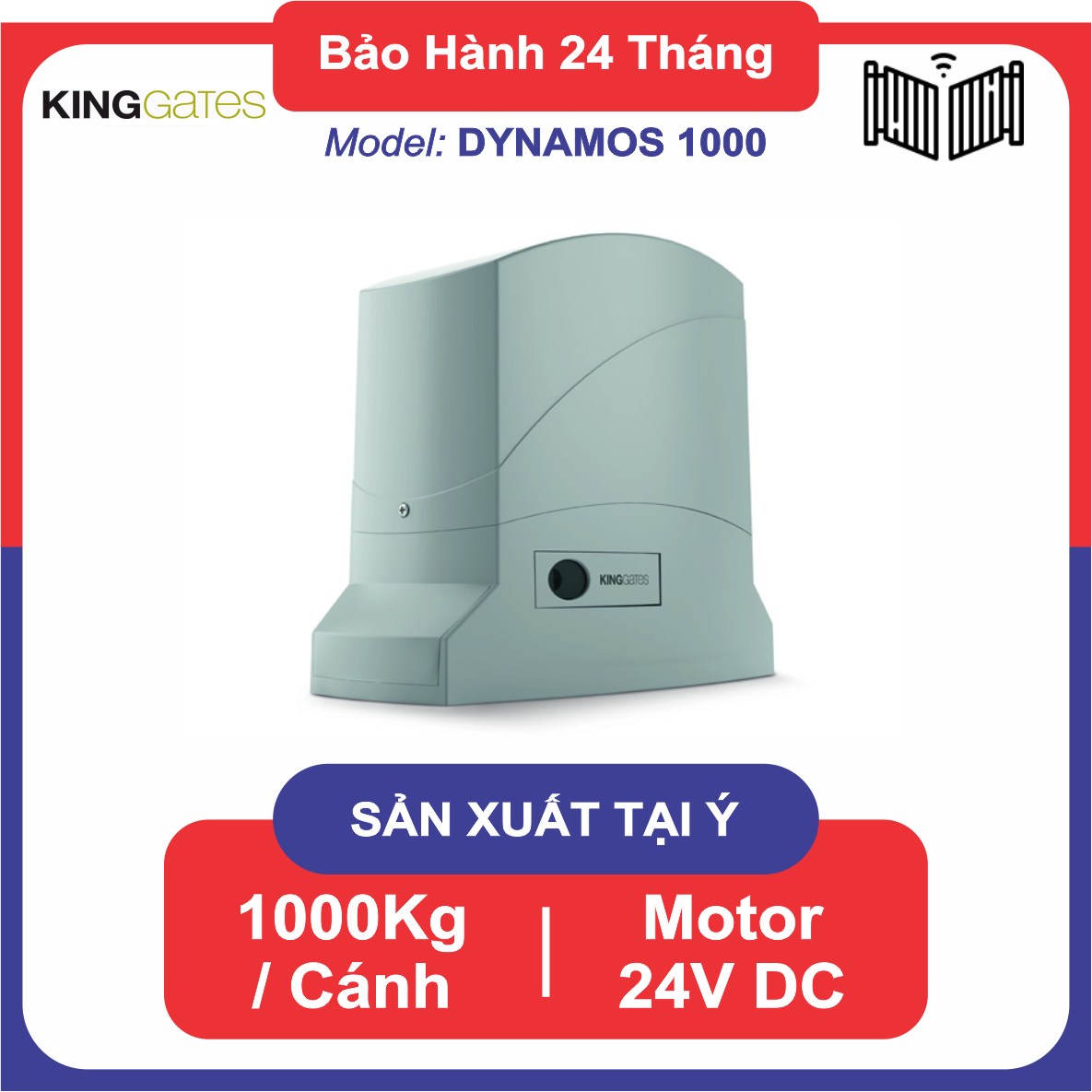 Cổng tự động trượt ngang motor lùa KINGGATES DYNAMOS 1000