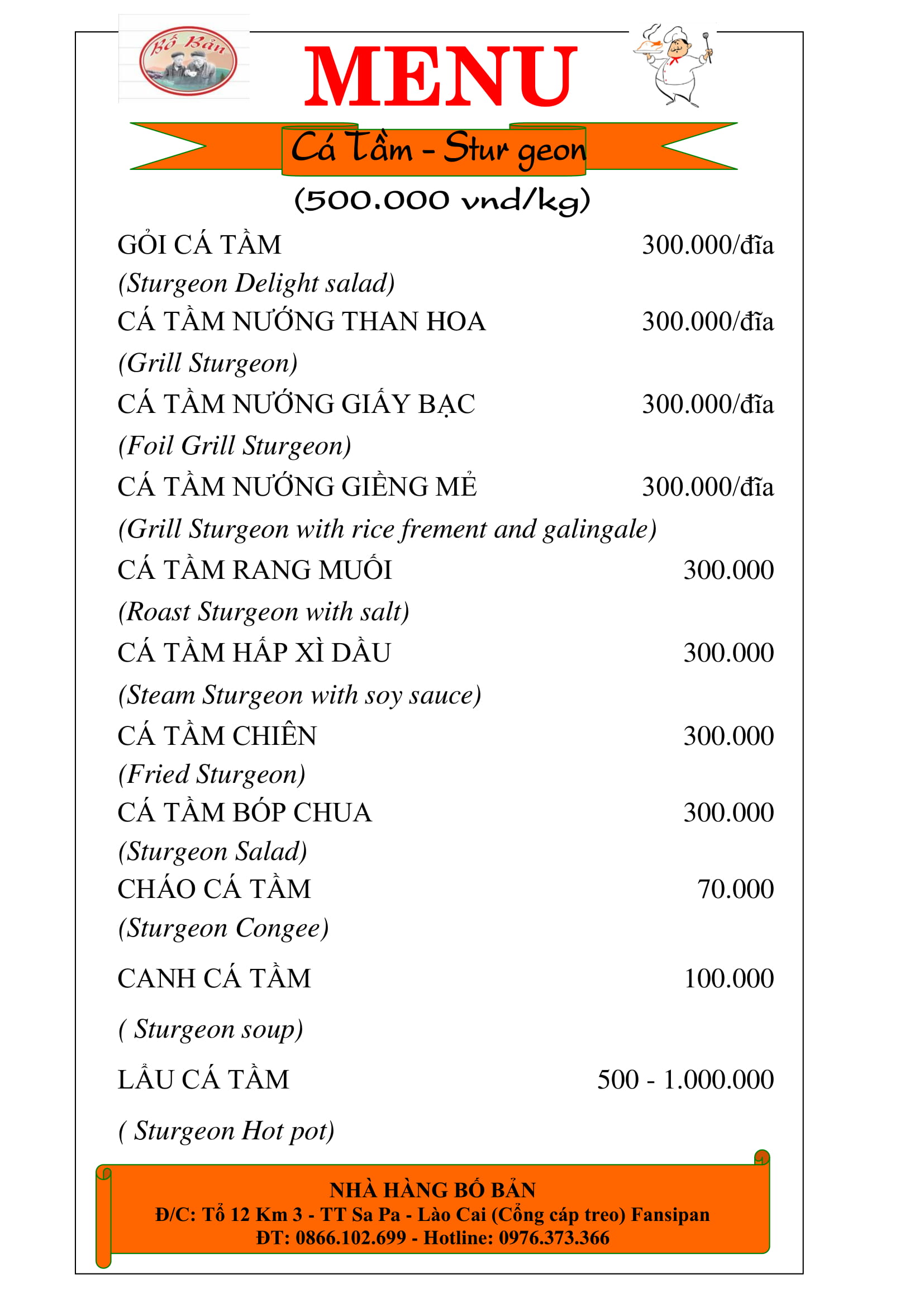 Nước chấm cho lẩu cá tầm