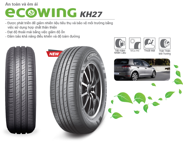 Hoa lốp du lịch Kumho Ecowing KH27