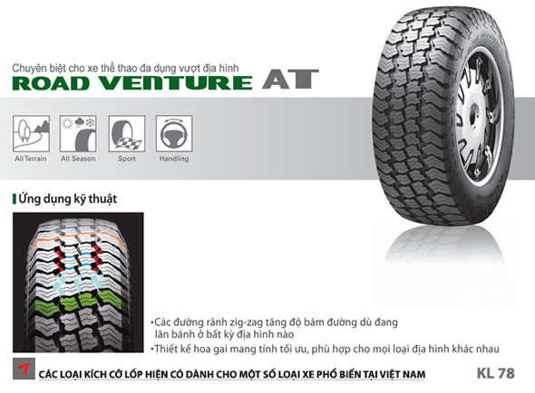 Hoa lốp du lịch Kumho Road Venture AT KL78