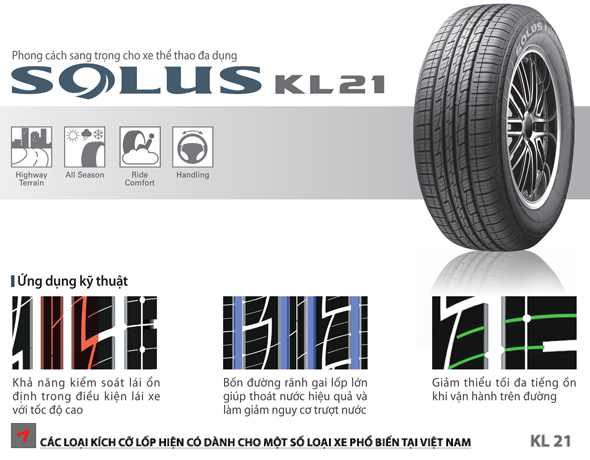 Hoa lốp du lịch Kumho Solus KL21