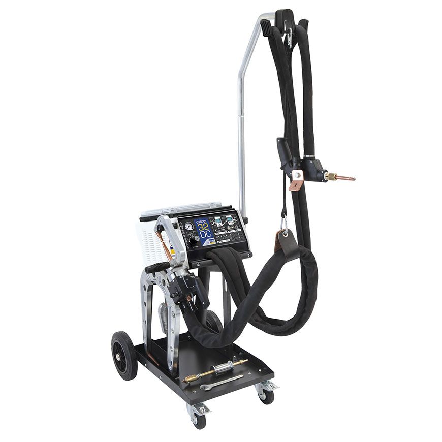 Thiết bị hàn sửa vỏ xe đa năng (Hàn giật +hàn bấm) GYSPOT 32DC, may han sua vo xe tai nan da nang (han bam+han giat) GYSPOT 32DC