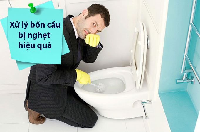 Xử lí bồn cầu bị nghẹt hiệu quả, ít tốn kém