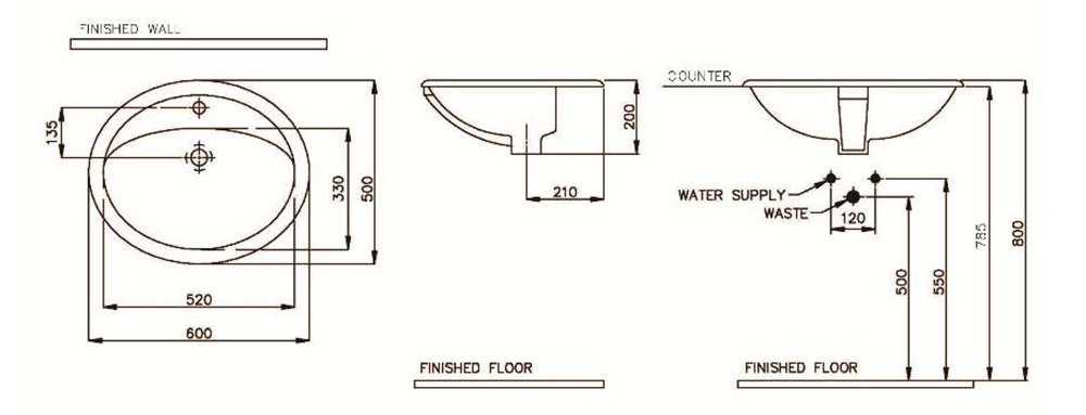 Lavabo đặt dương vành ALDEN _homextra.vn