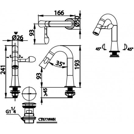 COTTO CT1301C43VR#WH