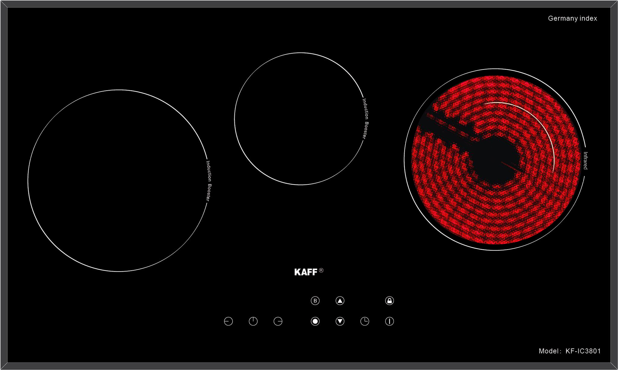 Bếp điện từ Kaff KF-IC3801 bếp điện từ kết hợp 1 điện 2 từ