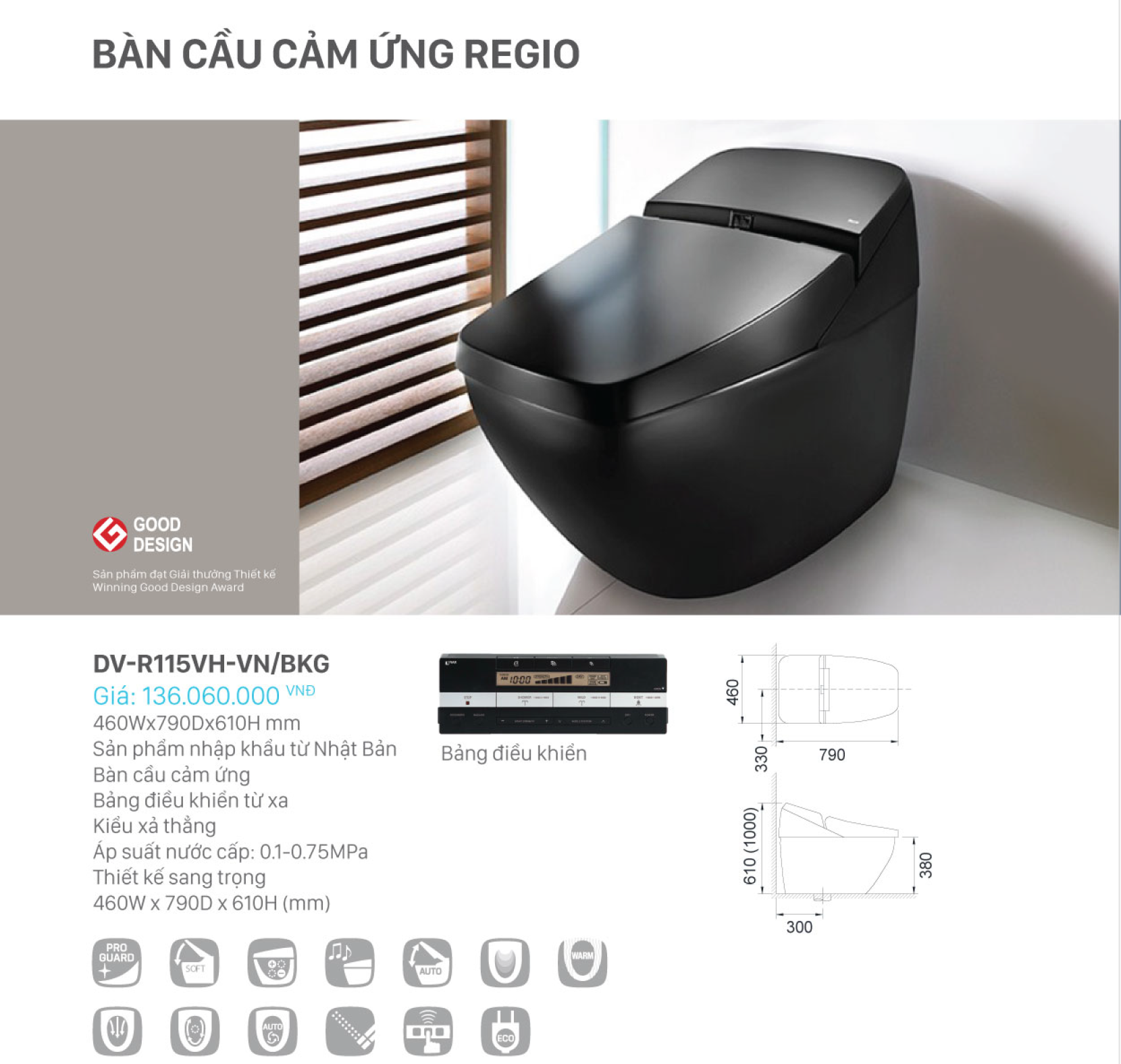 Bàn cầu cảm ứng REGIO