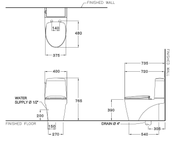 Bồn cầu 02 khối COTTO C13527