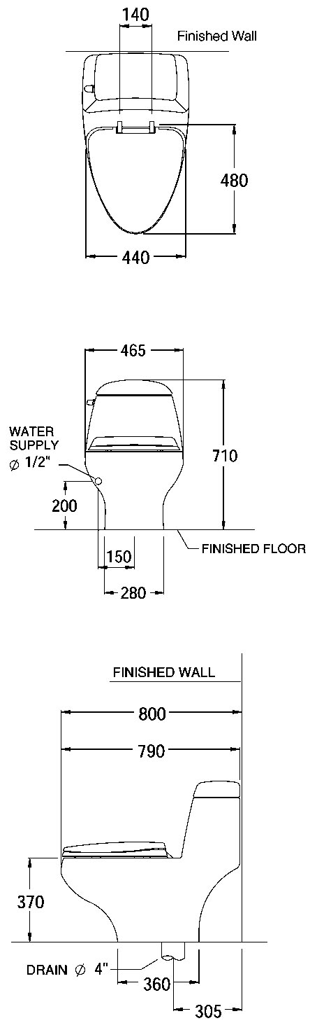 Bồn cầu 1 khối COTTO C1046