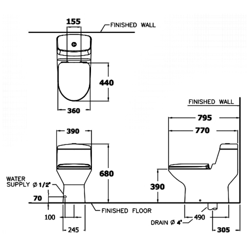 Bồn cầu 1 khối COTTO C1111