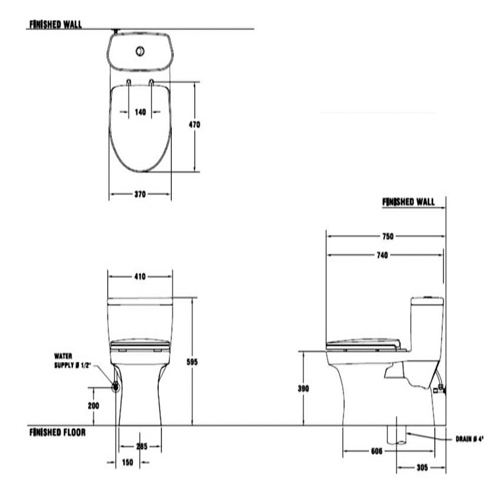 Bồn cầu 01 khối COTTO C1015-MACC