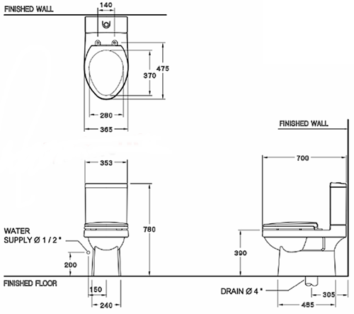 Bồn cầu 02 khối COTTO C1182-Viva E