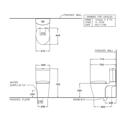 Bồn cầu 02 khối COTTO C12247