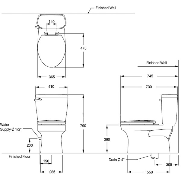 Bồn cầu 02 khối COTTO C1387-Titan