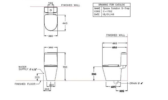 Bồn cầu 02 khối COTTO C17027-Space Solution