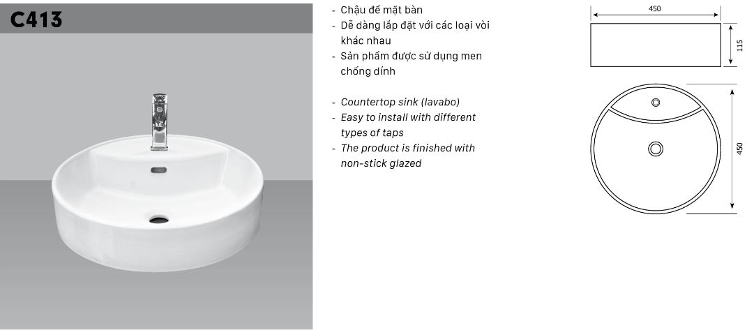 Chậu đặt bàn Hảo Cảnh C413 – HomeXtra.vn