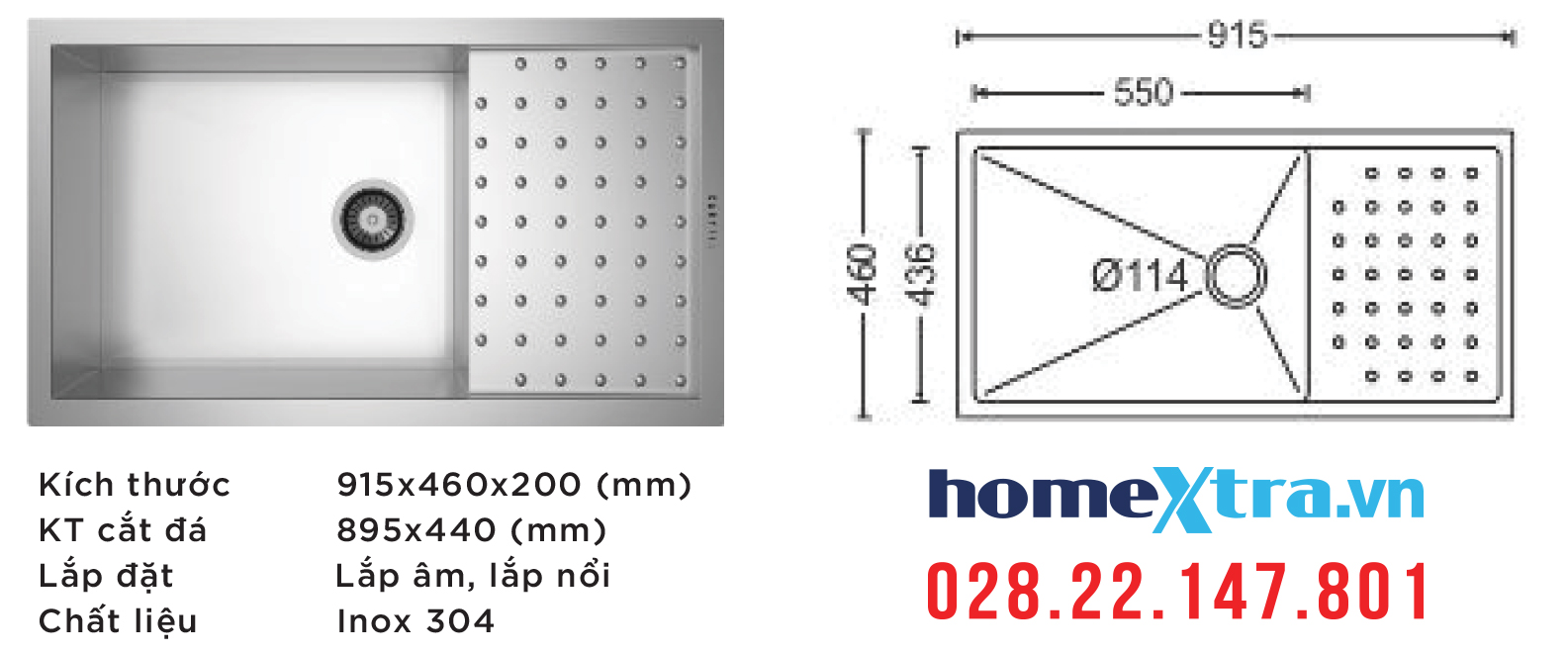 Chậu rửa chén Carysil IB-P01