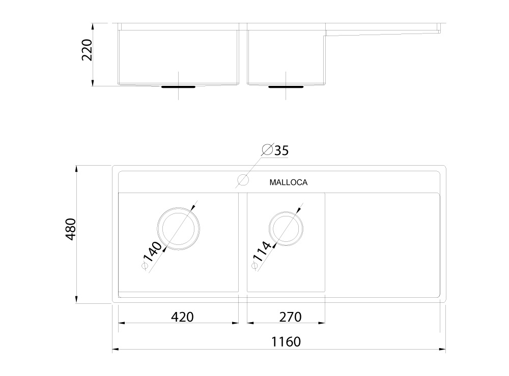 Chậu rửa chén MALLOCA MS 6306-HOMEXTRA