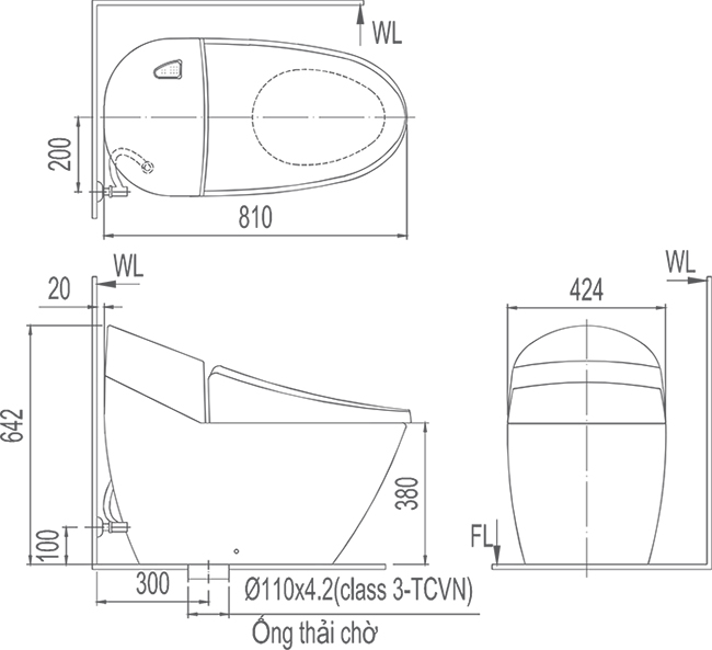 Bồn cầu 1 khối Inax AC-2700VN-HOMEXTRA