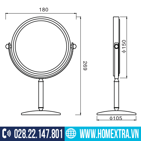 Gương để bàn HY-1236