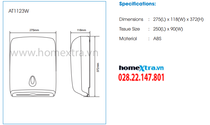 Hộp đựng giấy Atmor AT1123W