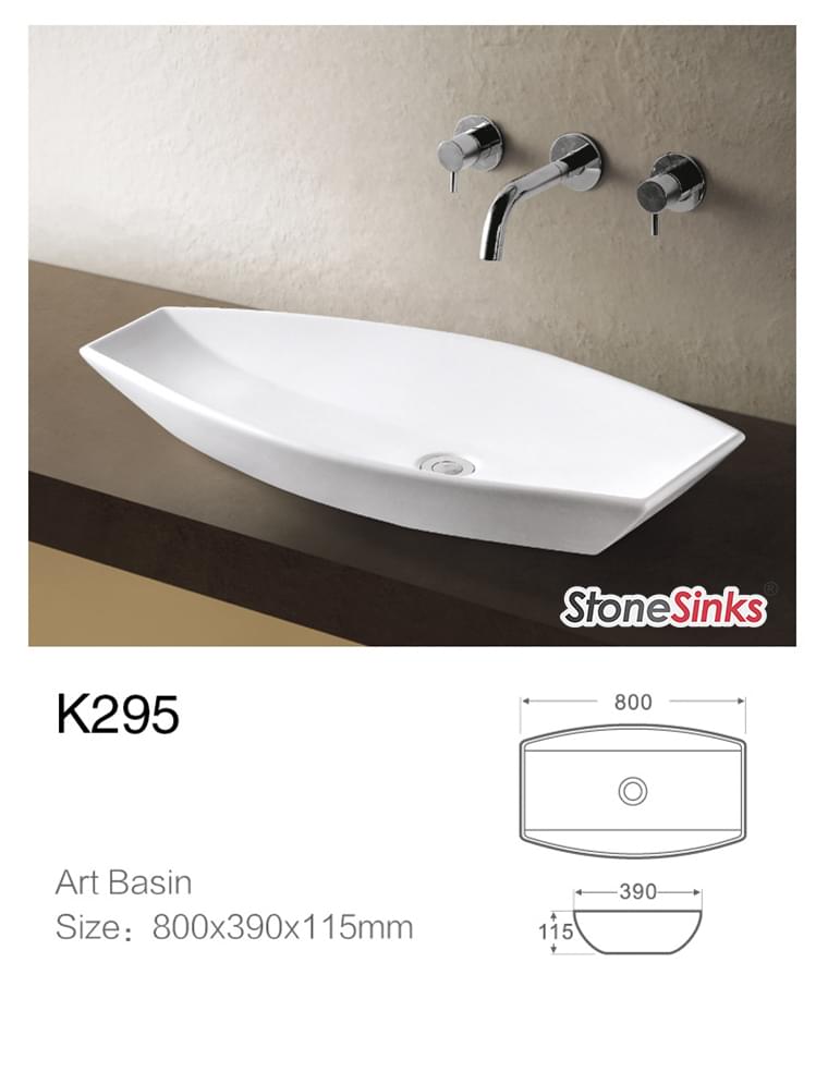 Chậu lavabo sứ mỹ thuật Stonesinks K295 homextra