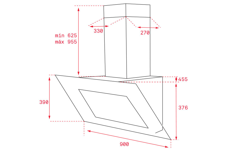 Máy hút mùi Teka QUADRO DLV 998 BK