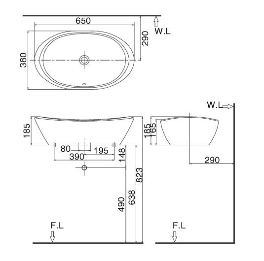 Chậu lavabo đặt bàn Inax L-465V-homextra.vn