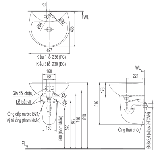 Chậu rửa Lavabo INAX L-285V-homextra