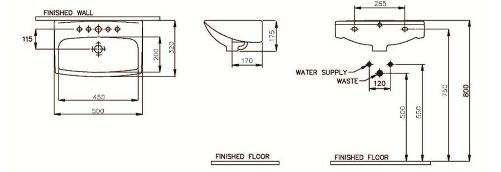 Lavabo treo tường Nahm GOSAU_homextra.vn