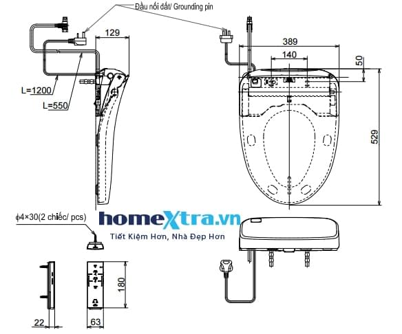 Nắp rửa điện tử Washlet TCF4731A TOTO-homextra