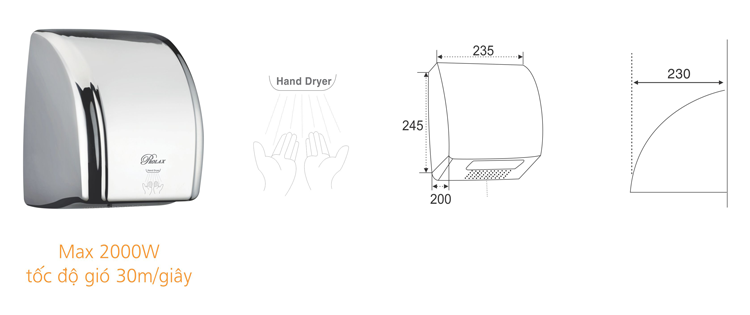 homextra.vn - Máy sấy tay Prolax PR-037