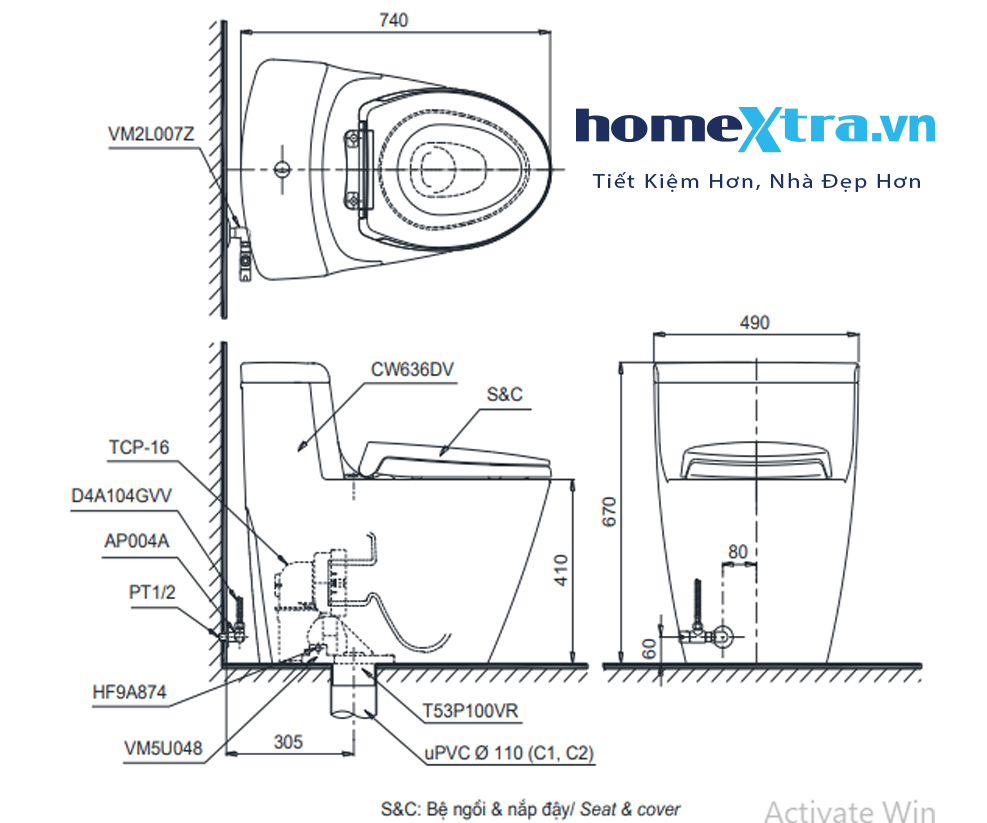 TOTO MS636DT8