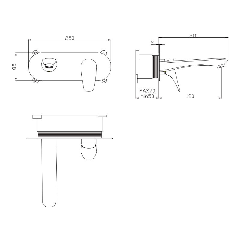 Vòi lavabo âm tường MP4101