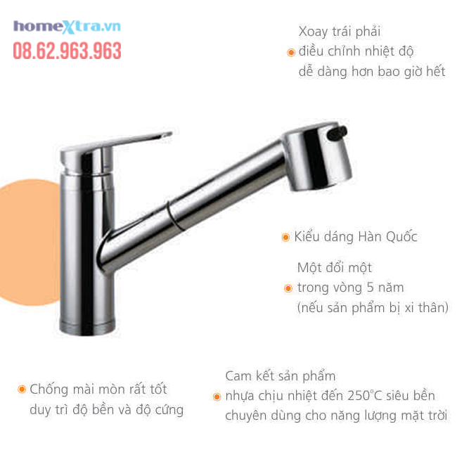 Vòi rửa chén rút dây Prolax PRCN-9021-homextra.vn