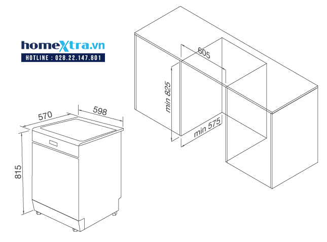 Máy rửa chén âm tủ WQP12-J7309I