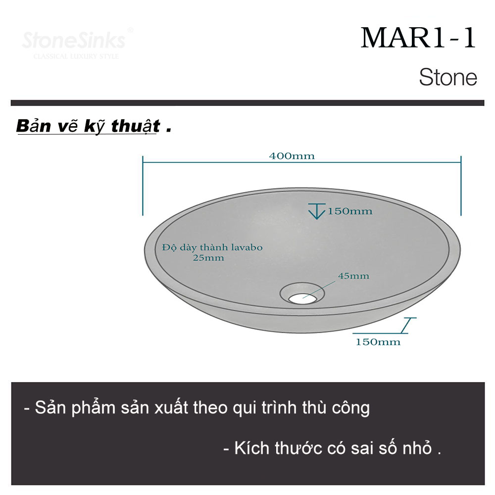 Chậu đá Stonesinks MAR1-1