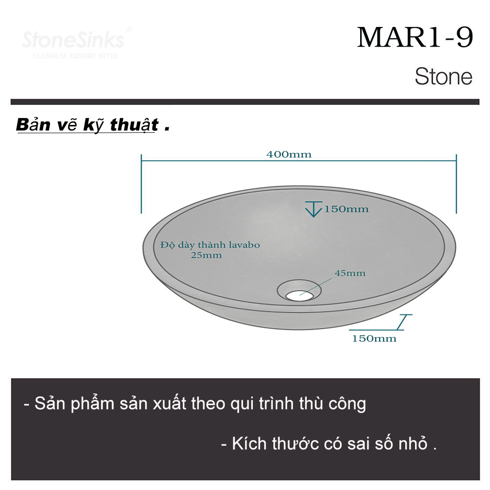 Lavabo đá tự nhiên MAR1-9