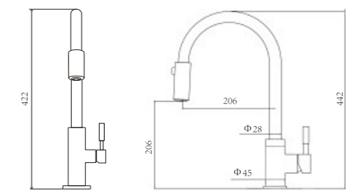 Vòi rửa inox 304 980001