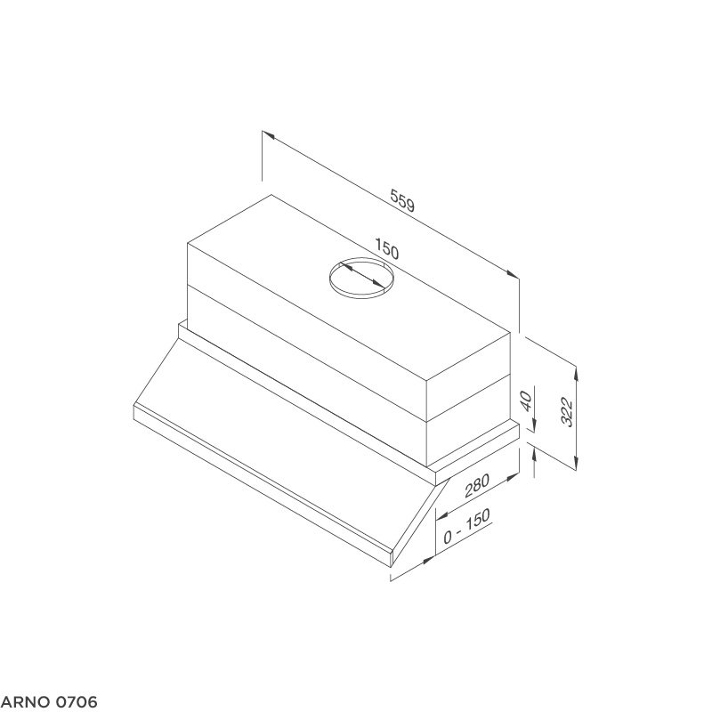 Máy hút mùi âm tủ MALLOCA Arno K0706