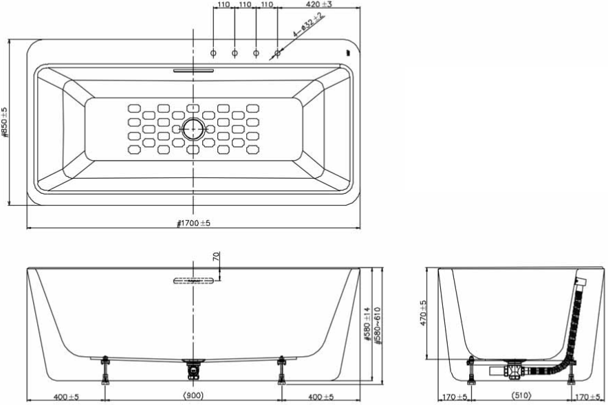 Bồn tắm đặt sàn American Standard BTAS6719