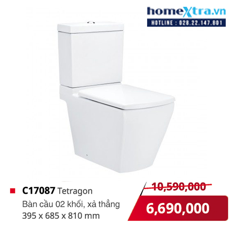 Bồn cầu 02 khối COTTO C17087-Tetragon