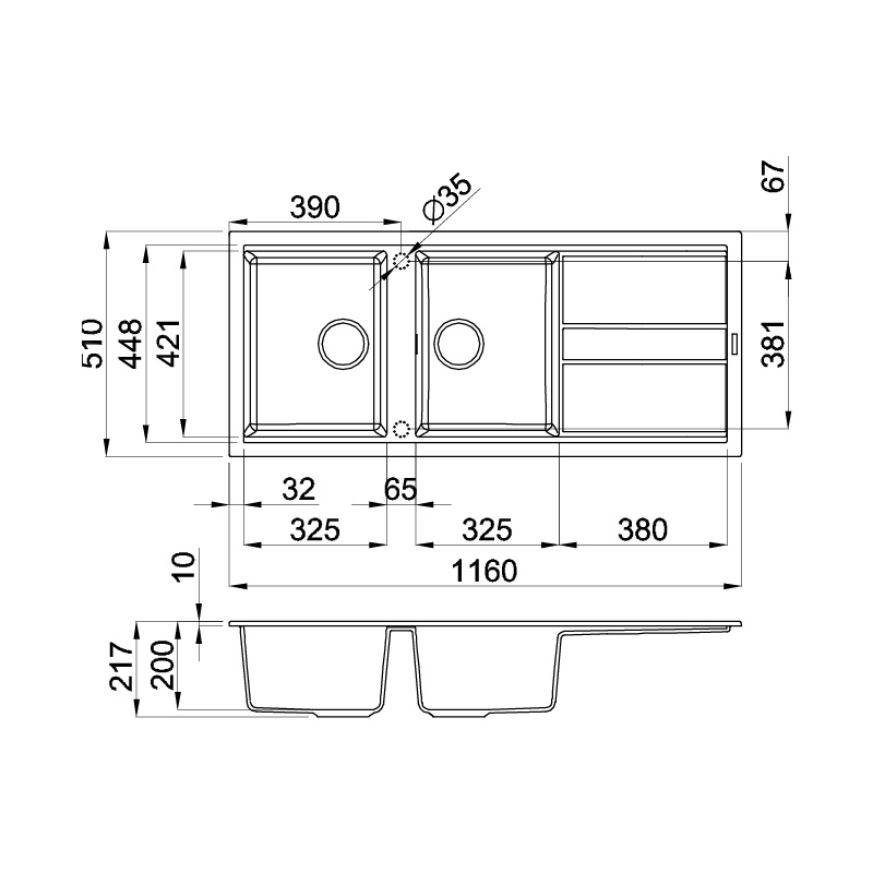 Chậu chén Malloca K-50062