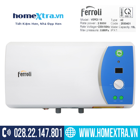 Bình nóng lạnh Ferroli VERDI 15L AE 15 Lít