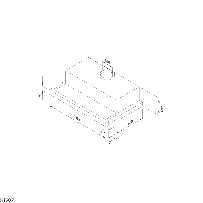 Máy hút mùi âm tủ Malloca K1507