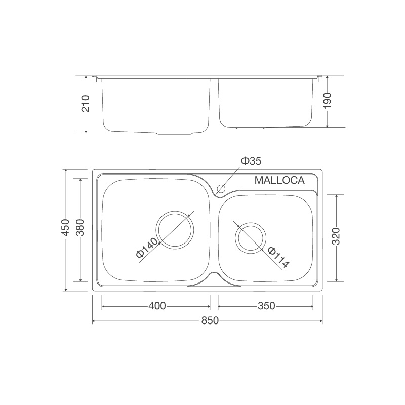 Chậu chén Malloca MS 1011 New