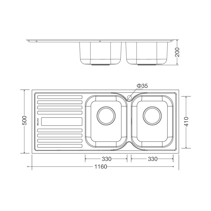 Chậu chén MALLOCA MS 1025L